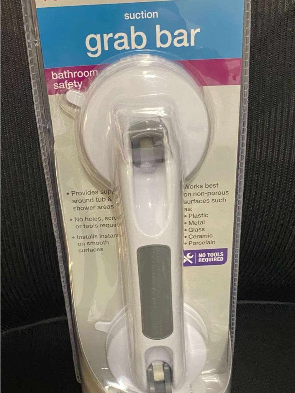 Suction Grab Bar Bathroom Safety Handle - White